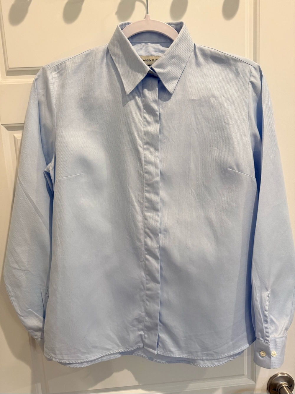 Walker Slater Cotton Women’s Light Blue Fine Twill Button Down Top Size 8 (US 4)
